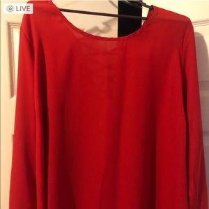 Long Sleeve Red Blouse